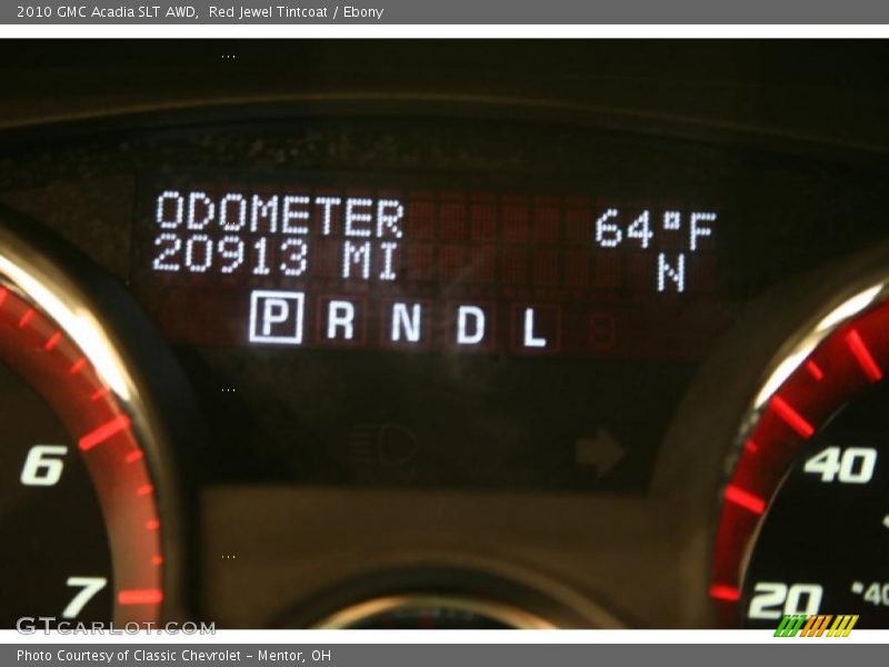 Red Jewel Tintcoat / Ebony 2010 GMC Acadia SLT AWD