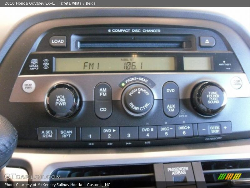 Taffeta White / Beige 2010 Honda Odyssey EX-L