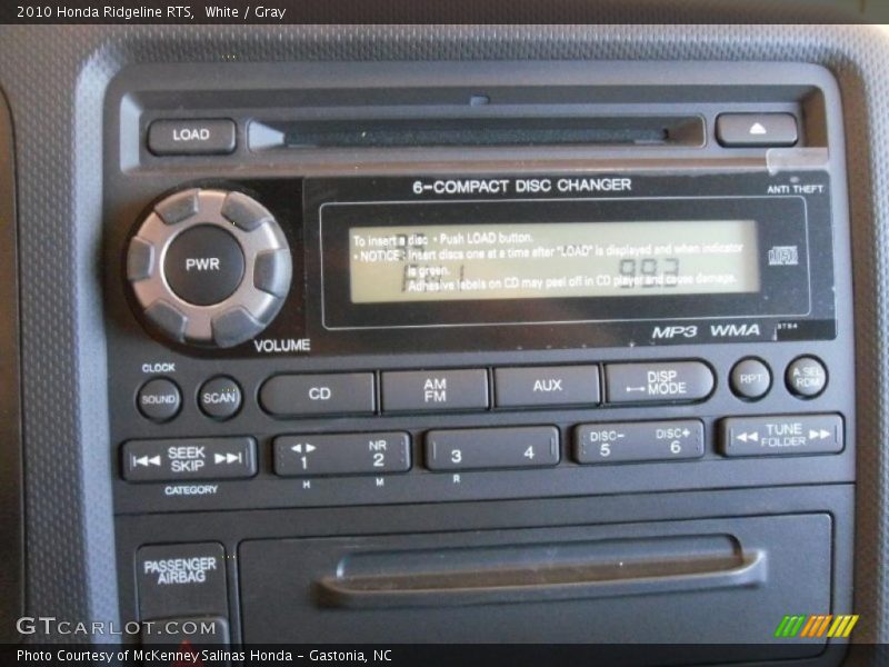 White / Gray 2010 Honda Ridgeline RTS