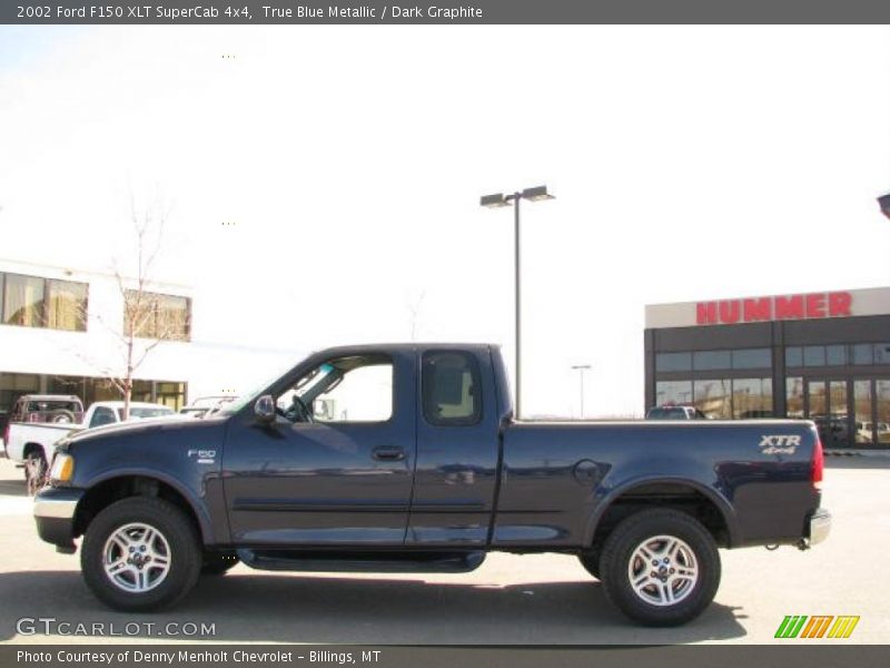 True Blue Metallic / Dark Graphite 2002 Ford F150 XLT SuperCab 4x4