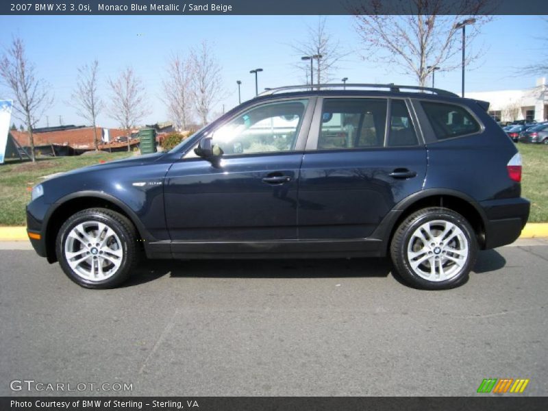 Monaco Blue Metallic / Sand Beige 2007 BMW X3 3.0si