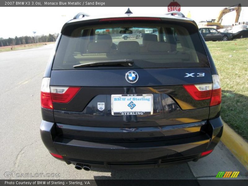 Monaco Blue Metallic / Sand Beige 2007 BMW X3 3.0si