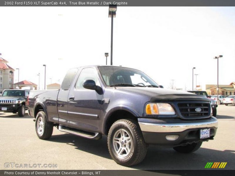 True Blue Metallic / Dark Graphite 2002 Ford F150 XLT SuperCab 4x4