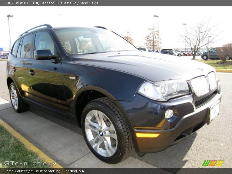 Monaco Blue Metallic / Sand Beige 2007 BMW X3 3.0si