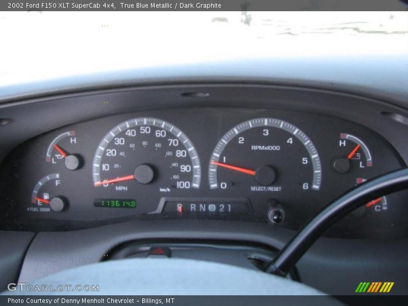 True Blue Metallic / Dark Graphite 2002 Ford F150 XLT SuperCab 4x4