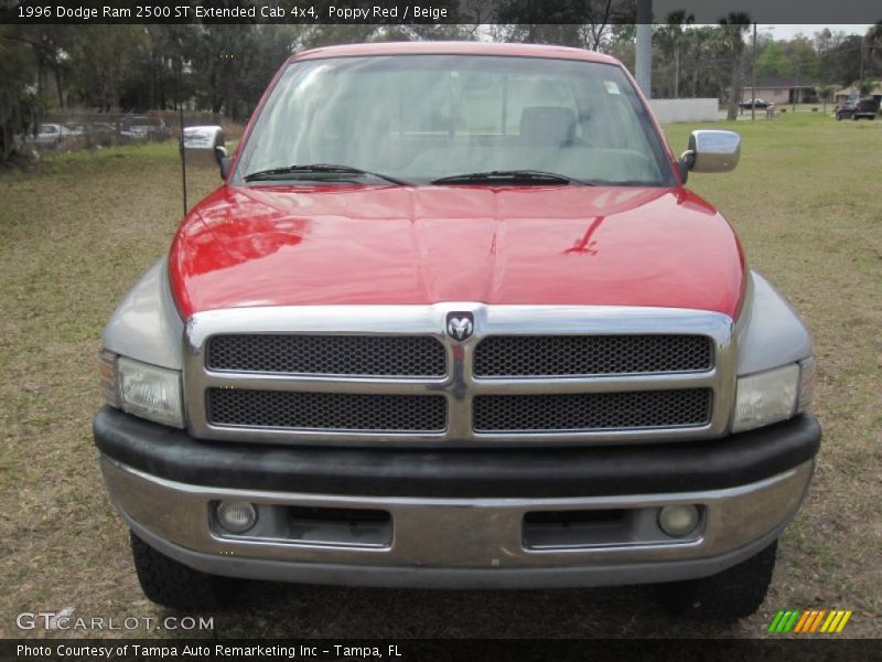 Poppy Red / Beige 1996 Dodge Ram 2500 ST Extended Cab 4x4