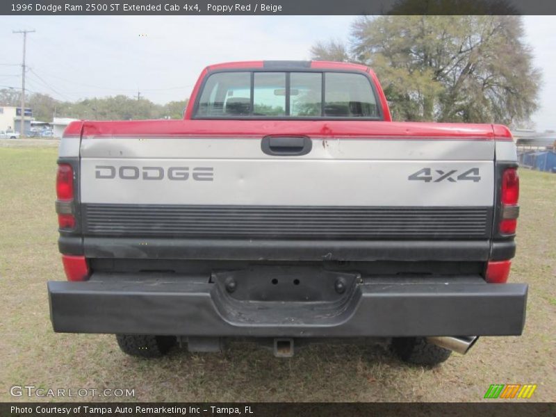 Poppy Red / Beige 1996 Dodge Ram 2500 ST Extended Cab 4x4