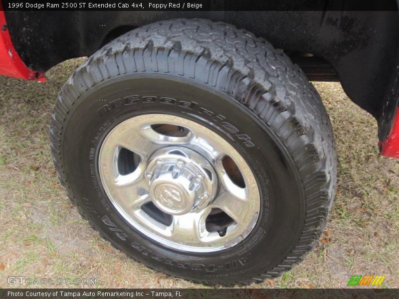 Poppy Red / Beige 1996 Dodge Ram 2500 ST Extended Cab 4x4
