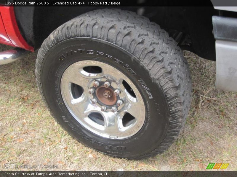 Poppy Red / Beige 1996 Dodge Ram 2500 ST Extended Cab 4x4