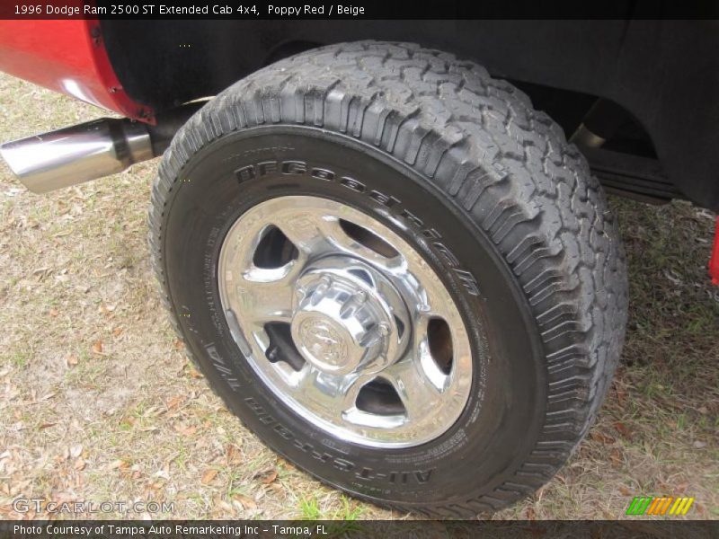 Poppy Red / Beige 1996 Dodge Ram 2500 ST Extended Cab 4x4