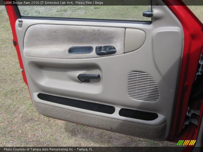 Poppy Red / Beige 1996 Dodge Ram 2500 ST Extended Cab 4x4