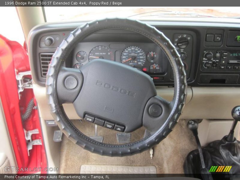 Poppy Red / Beige 1996 Dodge Ram 2500 ST Extended Cab 4x4