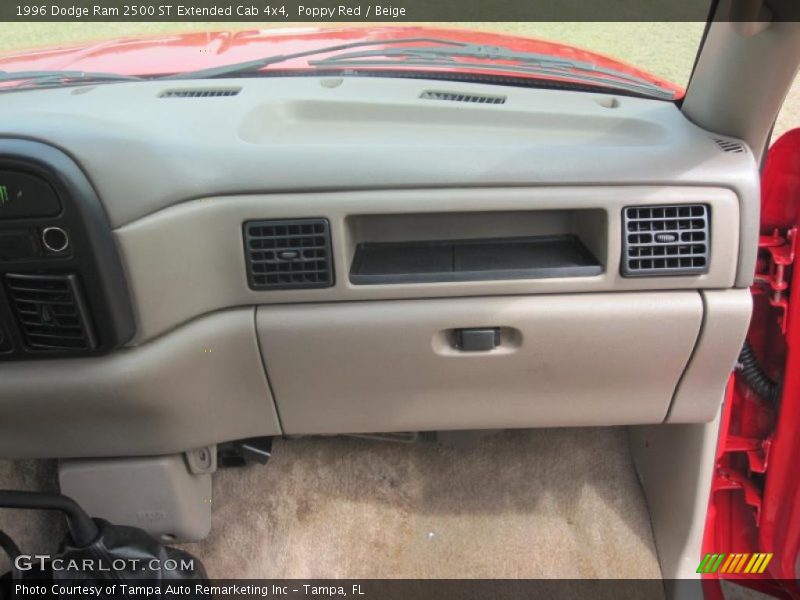 Poppy Red / Beige 1996 Dodge Ram 2500 ST Extended Cab 4x4