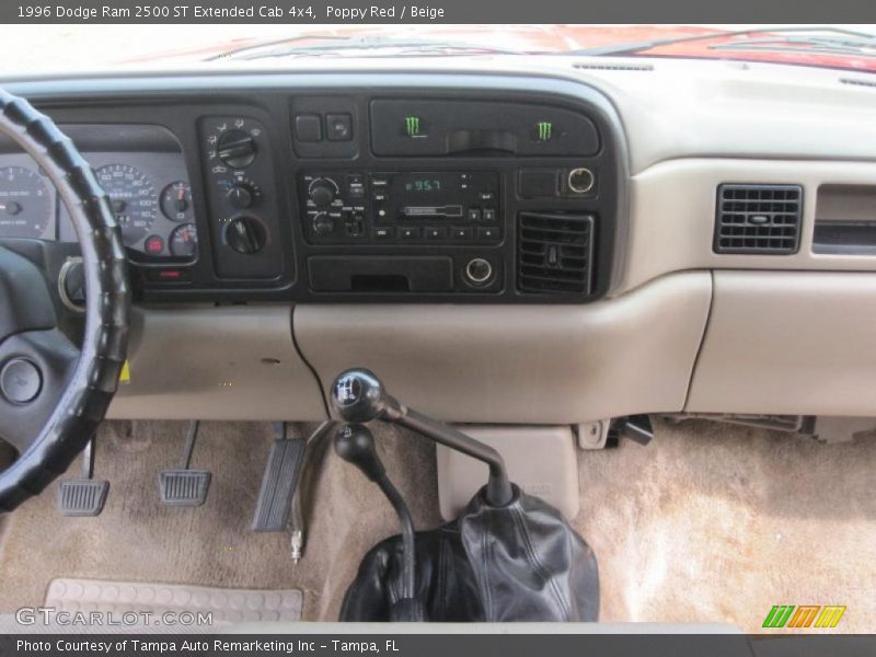 Poppy Red / Beige 1996 Dodge Ram 2500 ST Extended Cab 4x4