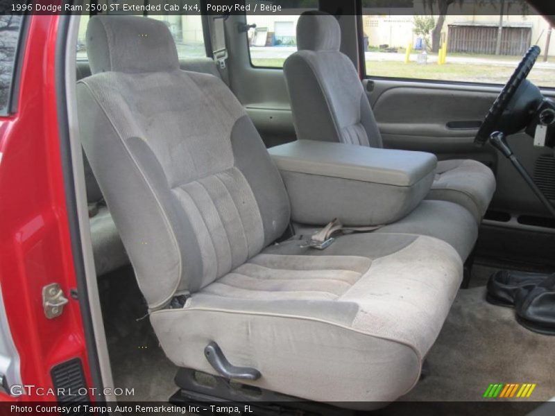 Poppy Red / Beige 1996 Dodge Ram 2500 ST Extended Cab 4x4