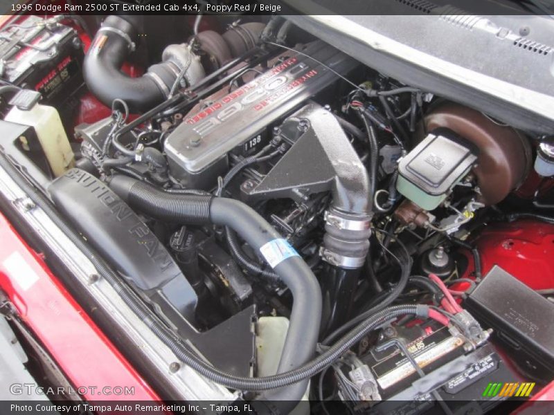 Poppy Red / Beige 1996 Dodge Ram 2500 ST Extended Cab 4x4
