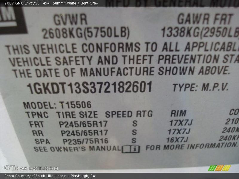 Summit White / Light Gray 2007 GMC Envoy SLT 4x4