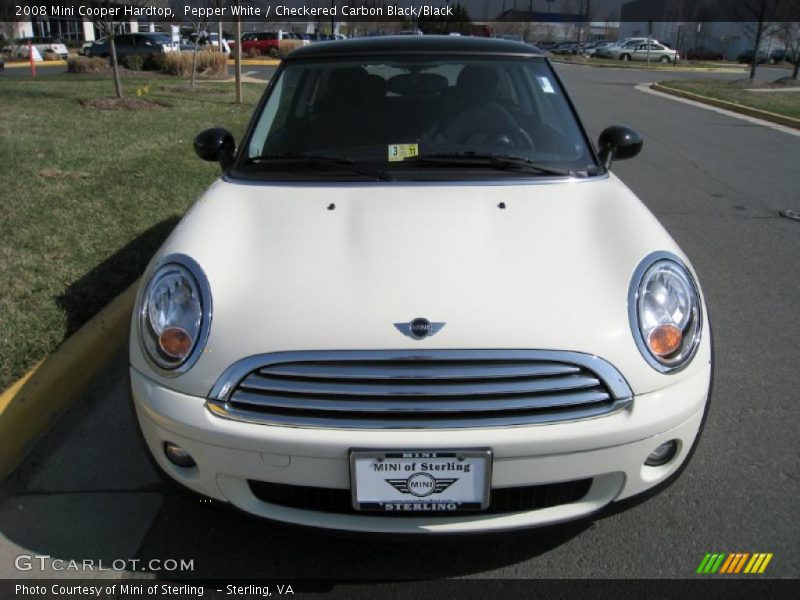 Pepper White / Checkered Carbon Black/Black 2008 Mini Cooper Hardtop