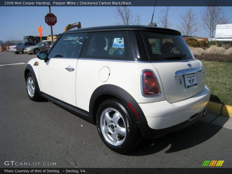 Pepper White / Checkered Carbon Black/Black 2008 Mini Cooper Hardtop