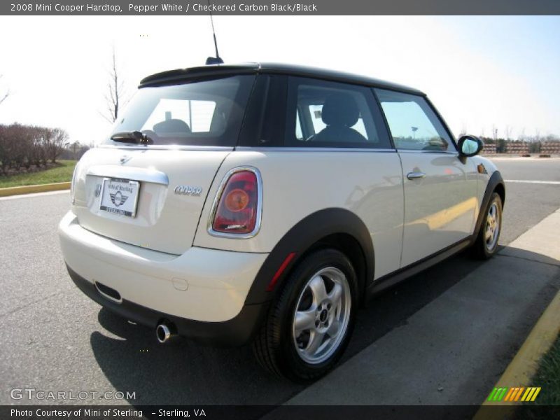 Pepper White / Checkered Carbon Black/Black 2008 Mini Cooper Hardtop