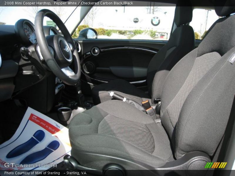 Pepper White / Checkered Carbon Black/Black 2008 Mini Cooper Hardtop