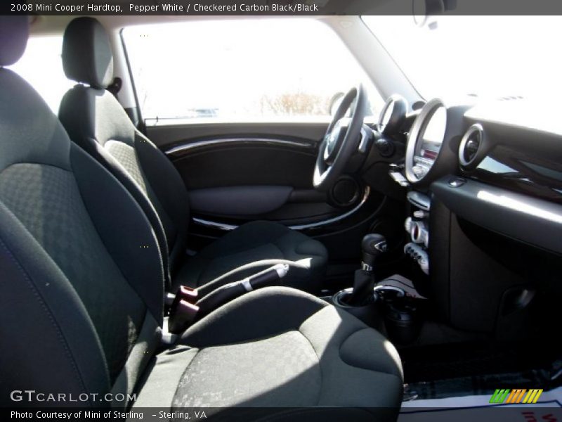 Pepper White / Checkered Carbon Black/Black 2008 Mini Cooper Hardtop