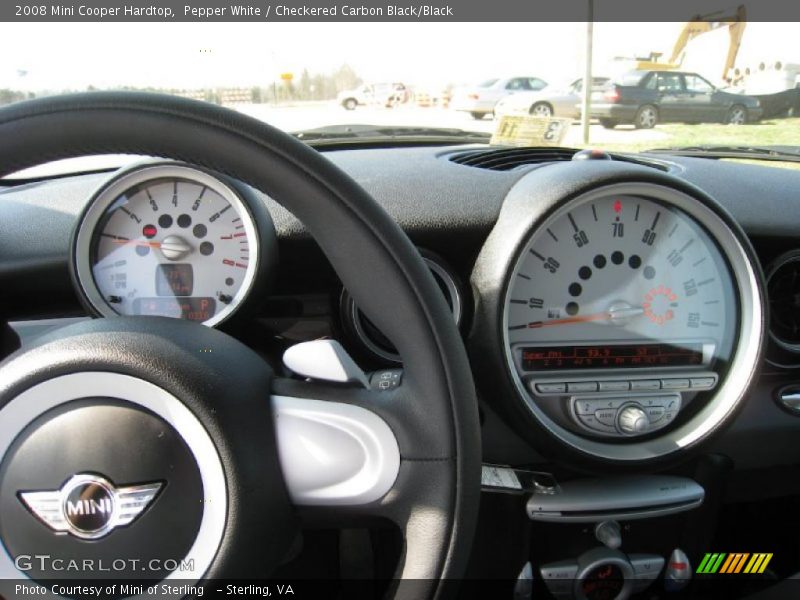 Pepper White / Checkered Carbon Black/Black 2008 Mini Cooper Hardtop