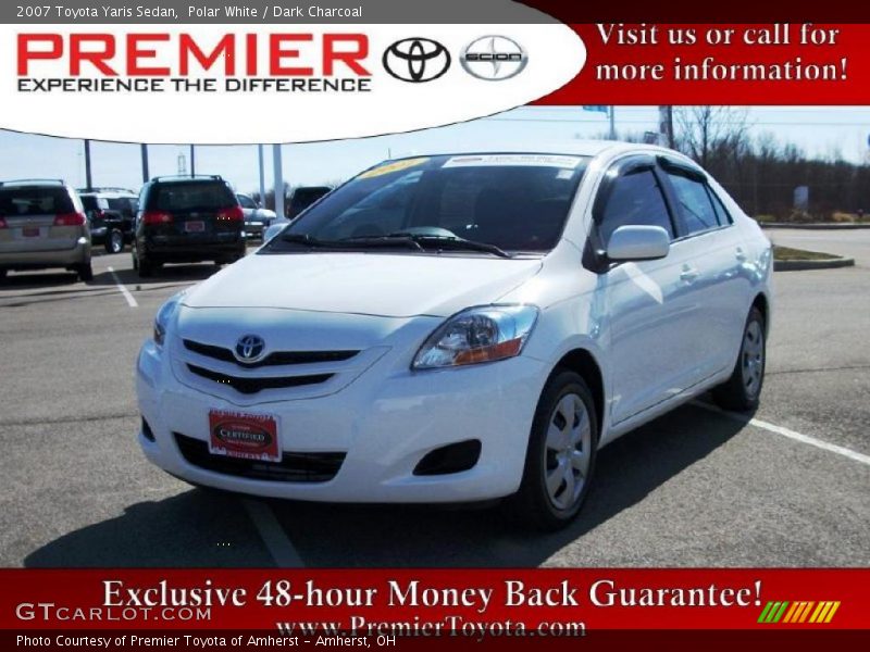 Polar White / Dark Charcoal 2007 Toyota Yaris Sedan
