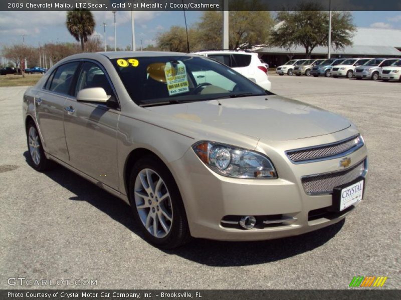 Gold Mist Metallic / Cocoa/Cashmere 2009 Chevrolet Malibu LTZ Sedan