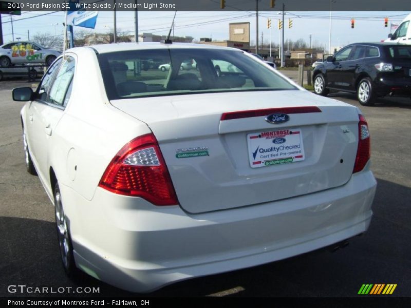 White Suede / Medium Light Stone 2010 Ford Fusion SE