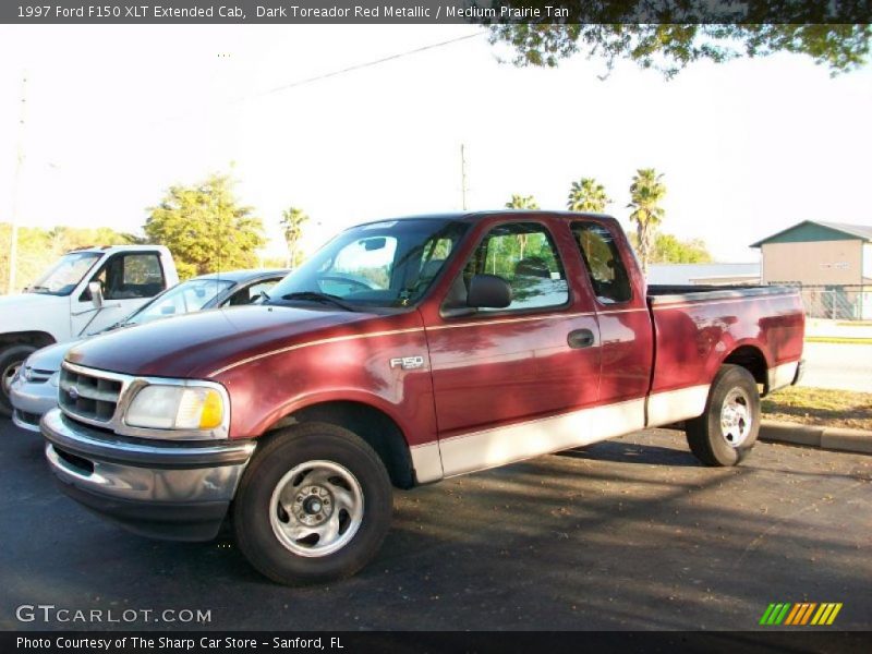Dark Toreador Red Metallic / Medium Prairie Tan 1997 Ford F150 XLT Extended Cab