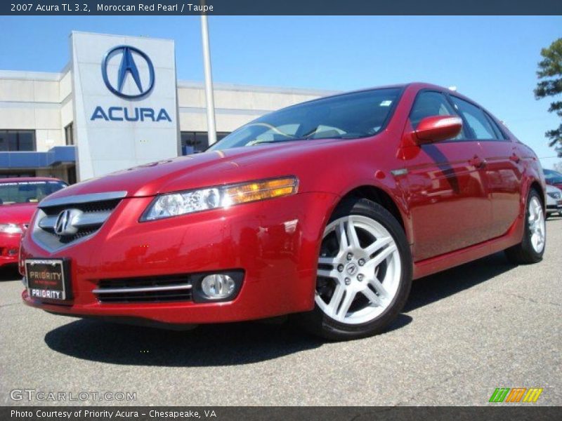 Moroccan Red Pearl / Taupe 2007 Acura TL 3.2