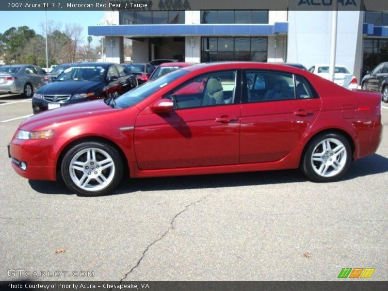 Moroccan Red Pearl / Taupe 2007 Acura TL 3.2