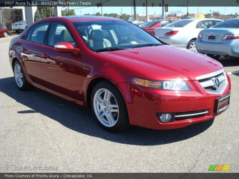 Moroccan Red Pearl / Taupe 2007 Acura TL 3.2