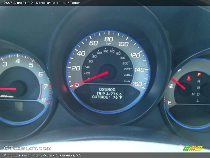 Moroccan Red Pearl / Taupe 2007 Acura TL 3.2