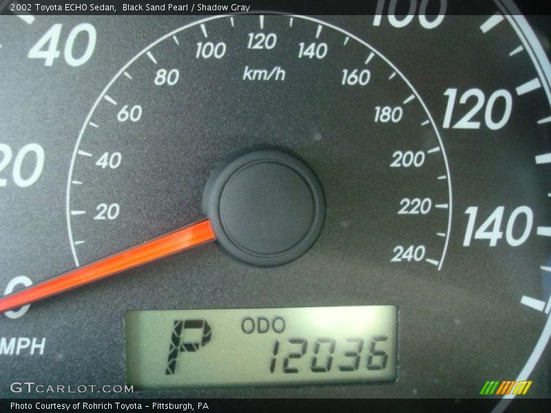 Black Sand Pearl / Shadow Gray 2002 Toyota ECHO Sedan