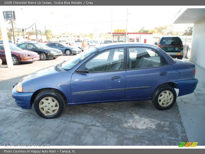 Scuba Blue Metallic / Gray 1998 Chevrolet Metro LSi Sedan