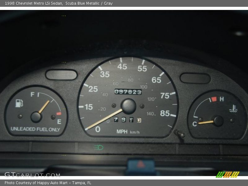 Scuba Blue Metallic / Gray 1998 Chevrolet Metro LSi Sedan