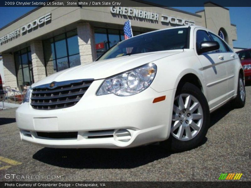 Stone White / Dark Slate Gray 2009 Chrysler Sebring LX Sedan