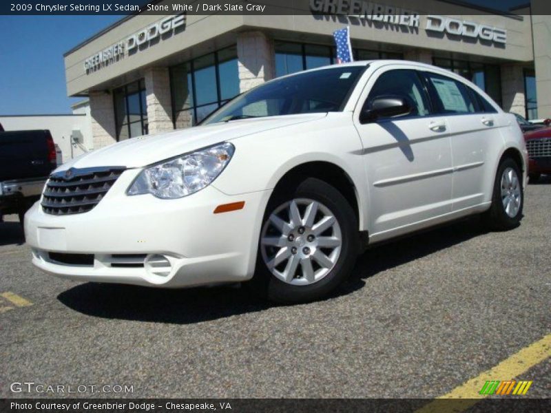 Stone White / Dark Slate Gray 2009 Chrysler Sebring LX Sedan