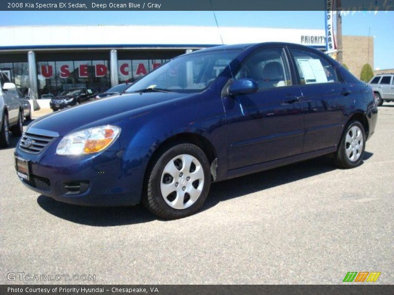 Deep Ocean Blue / Gray 2008 Kia Spectra EX Sedan