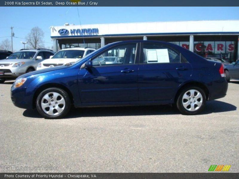 Deep Ocean Blue / Gray 2008 Kia Spectra EX Sedan