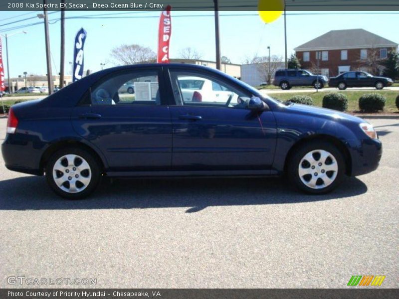 Deep Ocean Blue / Gray 2008 Kia Spectra EX Sedan