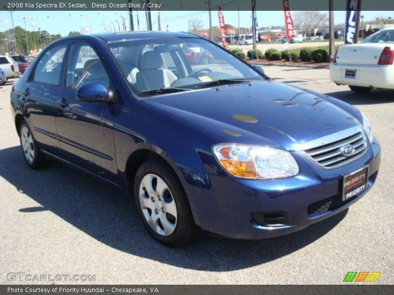Deep Ocean Blue / Gray 2008 Kia Spectra EX Sedan