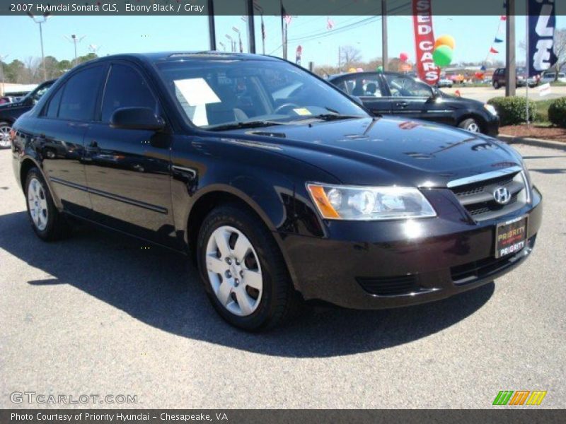 Ebony Black / Gray 2007 Hyundai Sonata GLS