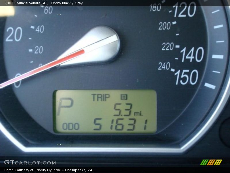 Ebony Black / Gray 2007 Hyundai Sonata GLS