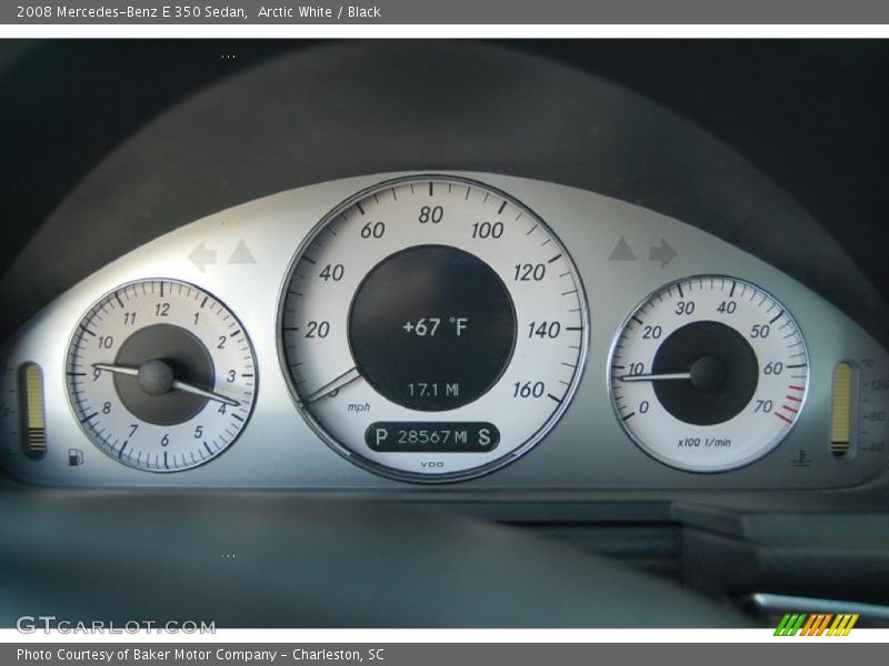 Arctic White / Black 2008 Mercedes-Benz E 350 Sedan