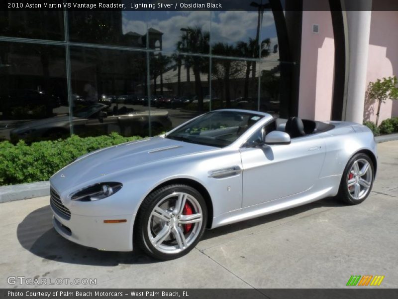 Lightning Silver / Obsidian Black 2010 Aston Martin V8 Vantage Roadster