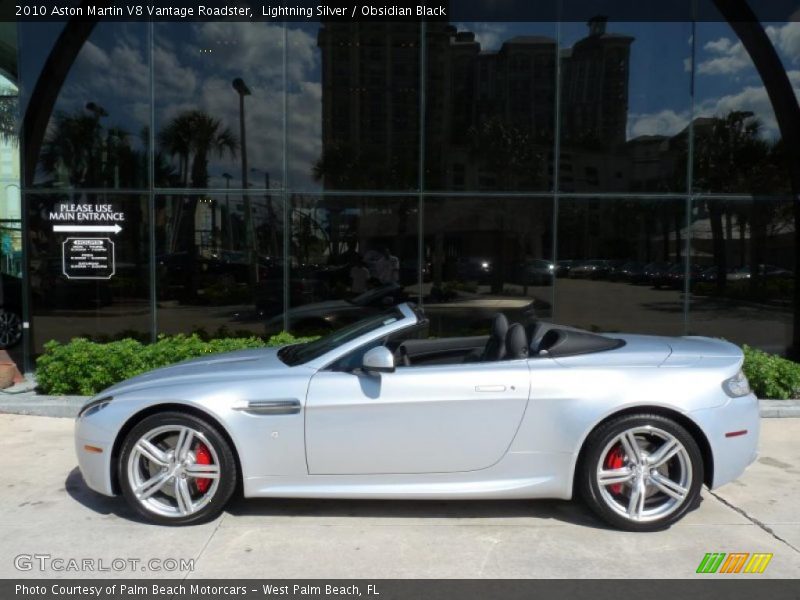 Lightning Silver / Obsidian Black 2010 Aston Martin V8 Vantage Roadster