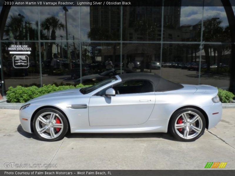 Lightning Silver / Obsidian Black 2010 Aston Martin V8 Vantage Roadster